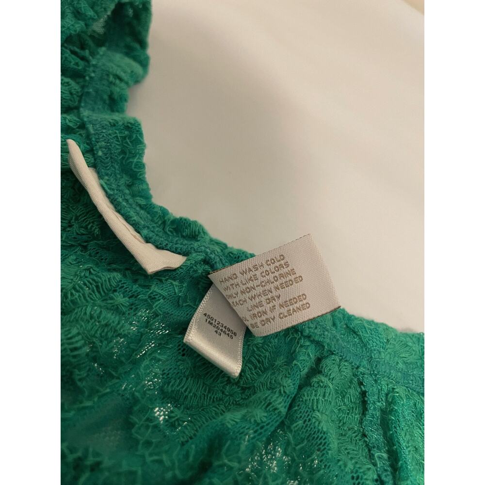 Chicos Top Womens Size 3 US XL Green Sheer Lace Embroidered Tassel Tunic Fairy - Picture 4 of 7